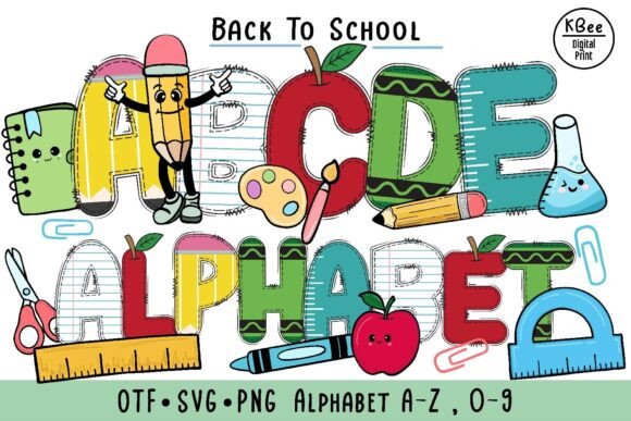 Back to School Doodle Font for Crafters
