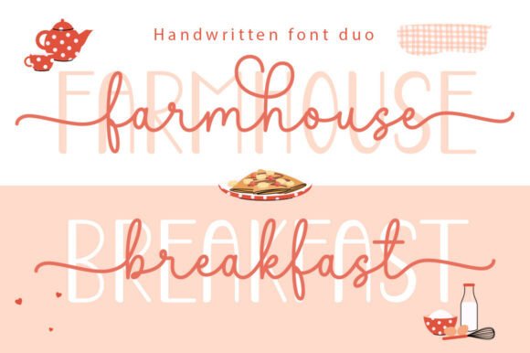 Farmhouse Breakfast Duo: A Handwritten Font for Branding