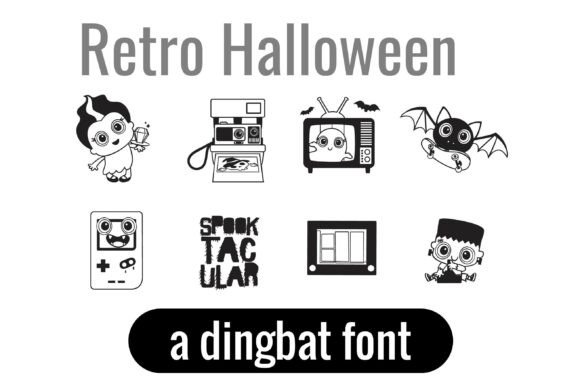 Retro Halloween Dingbats Font for Crafters